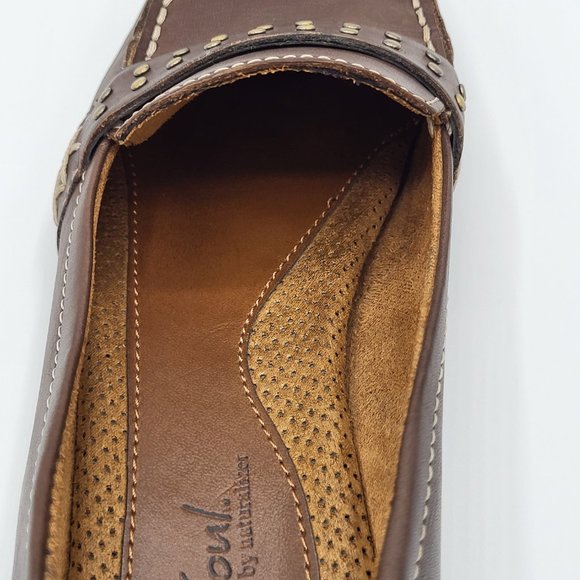 Natural Soul by Naturalizer CRAVER Brown Leather Loafer SZ 7 - Picture 6 of 13